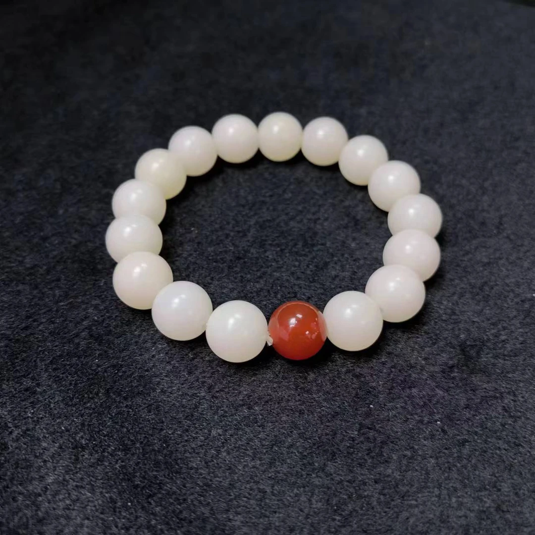 S6508白玉菩提手串-卡12左右-送礼佳品