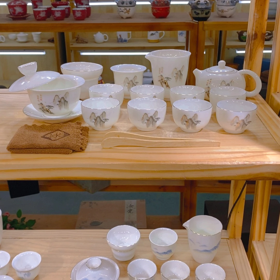 【不止】羊脂玉瓷茶具套装