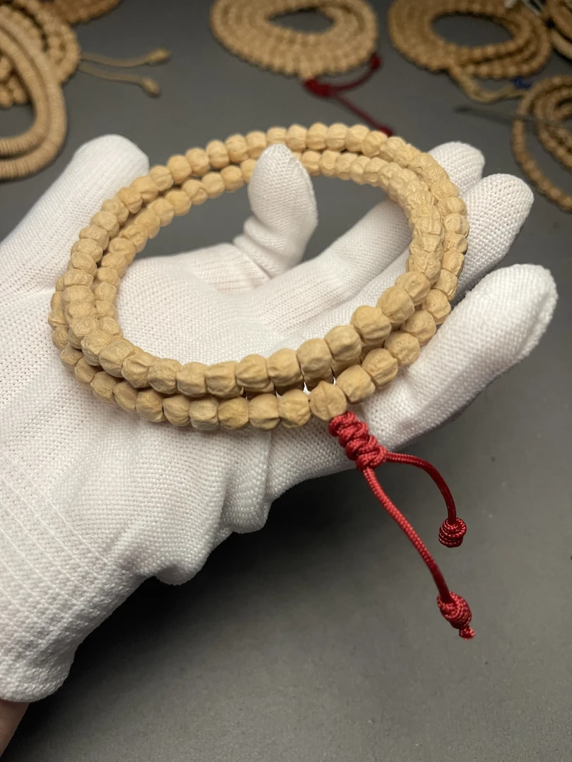 柏香籽方块龙脊背108+长串尺寸6mm文玩百香籽盘玩