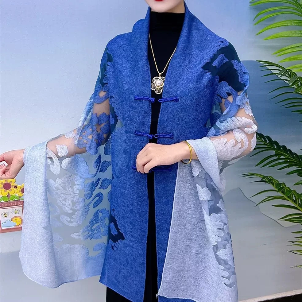 5048  新中式披肩 夏季旅游必备拍照神器剪花丝巾