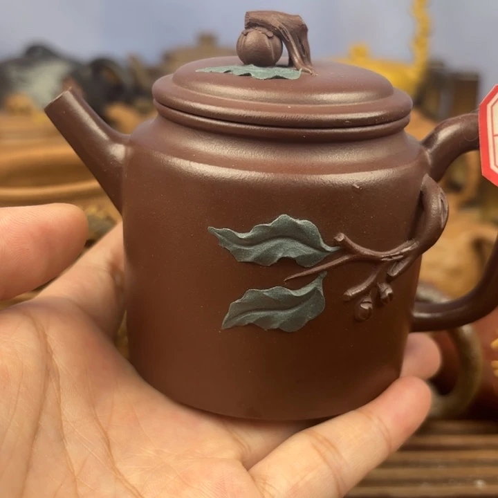 茶壶紫砂事事如意原矿老紫泥200c