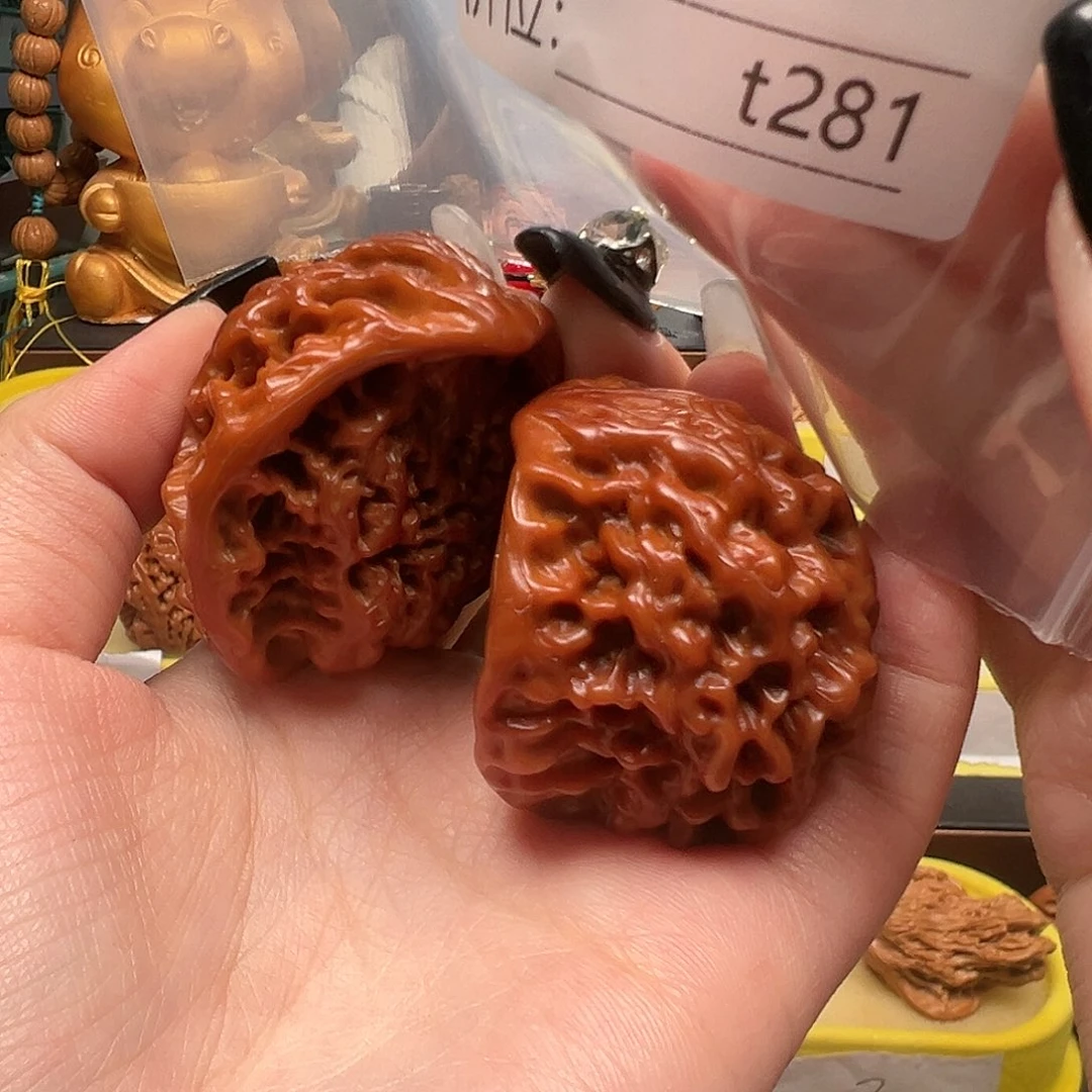 如***升文玩核桃手把件蛇头