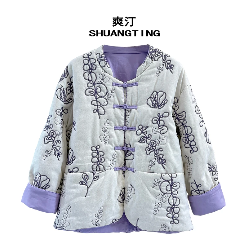 Jokara/丘可儿【好望山】中式气质老钱感复古厚款棉服棉衣外套秋冬
