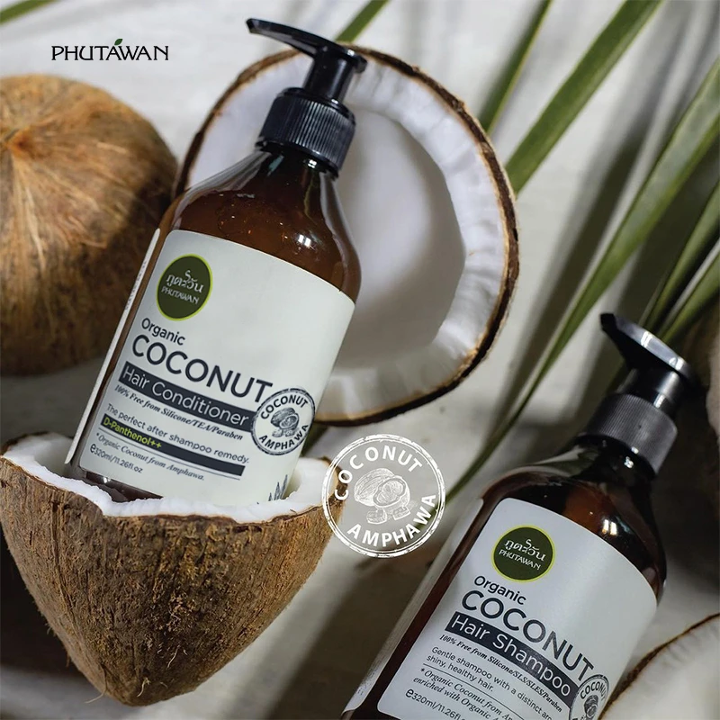 【2件套】洗发水+护发素【源自泰国】PHUTAWAN 普达湾安帕瓦椰子精华