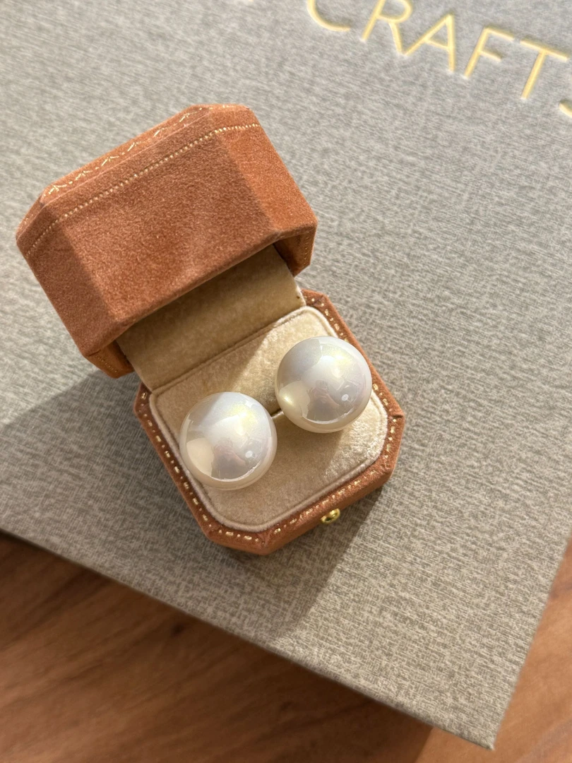 黄铜耳饰 【月影】复古法式珍珠耳环轻奢气质女高级感耳环