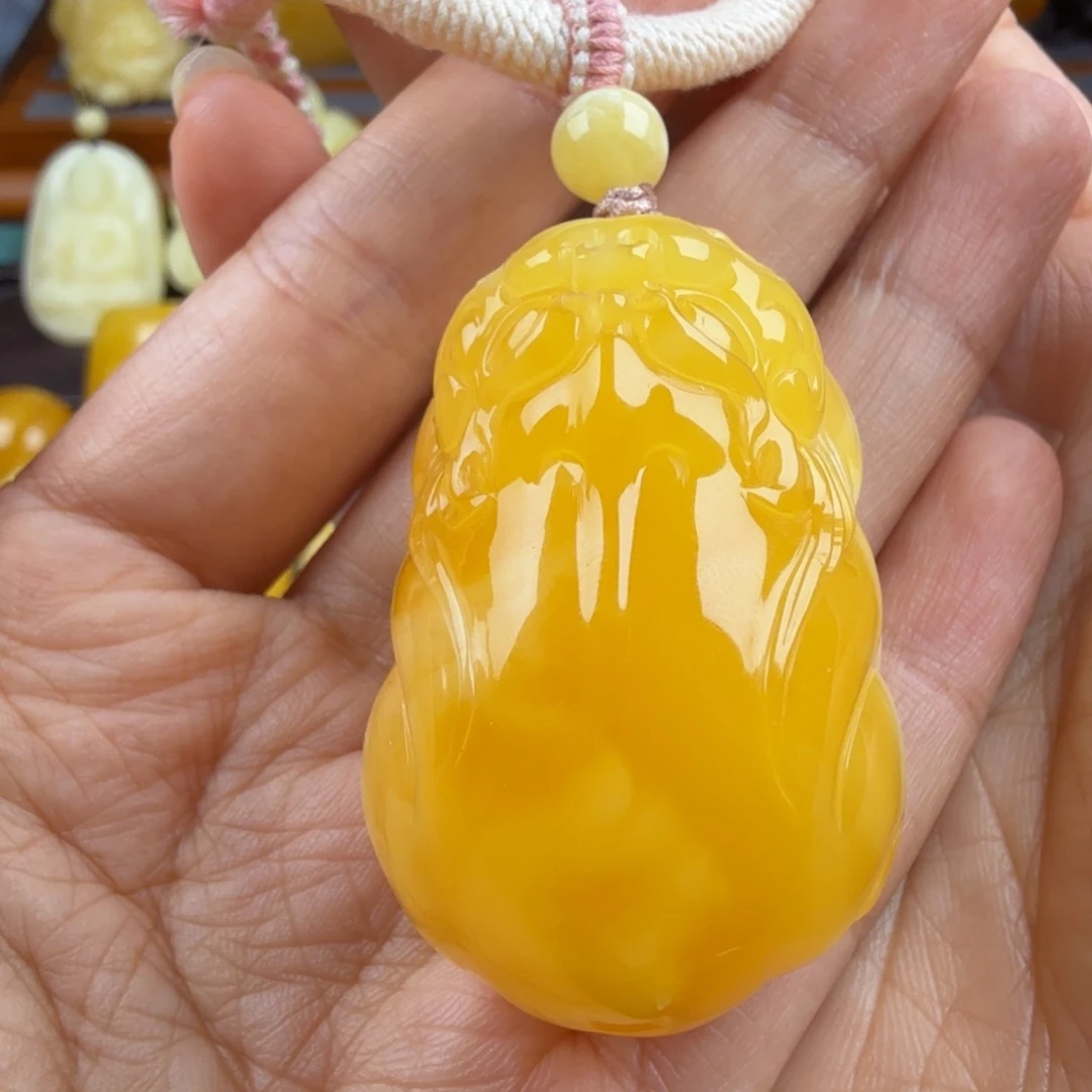 琥珀颈饰未镶嵌纯天然琥珀蜜蜡无优化