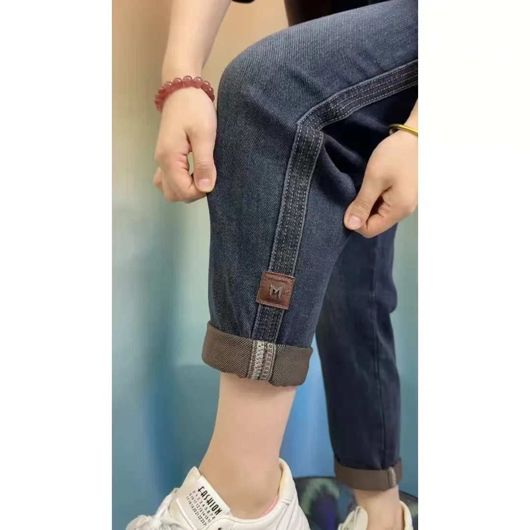 秋季新款弹力哈伦裤大码女装小个子高腰显瘦百搭窄版九分牛仔裤女