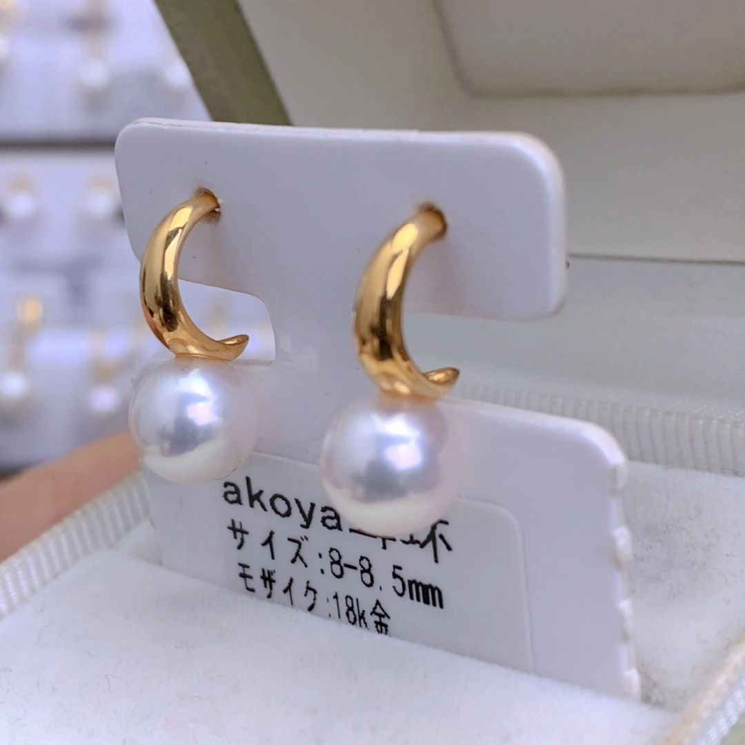 海水珍珠耳饰18K金镶嵌