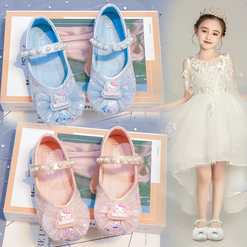 女童公主鞋2025春季新款儿童水钻宝宝高跟鞋中大童女鞋子软底童鞋