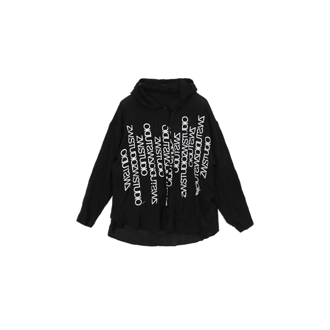 丝绵防嗮衫轻薄字母抽绳INS潮运动百搭垂坠外套女2110545