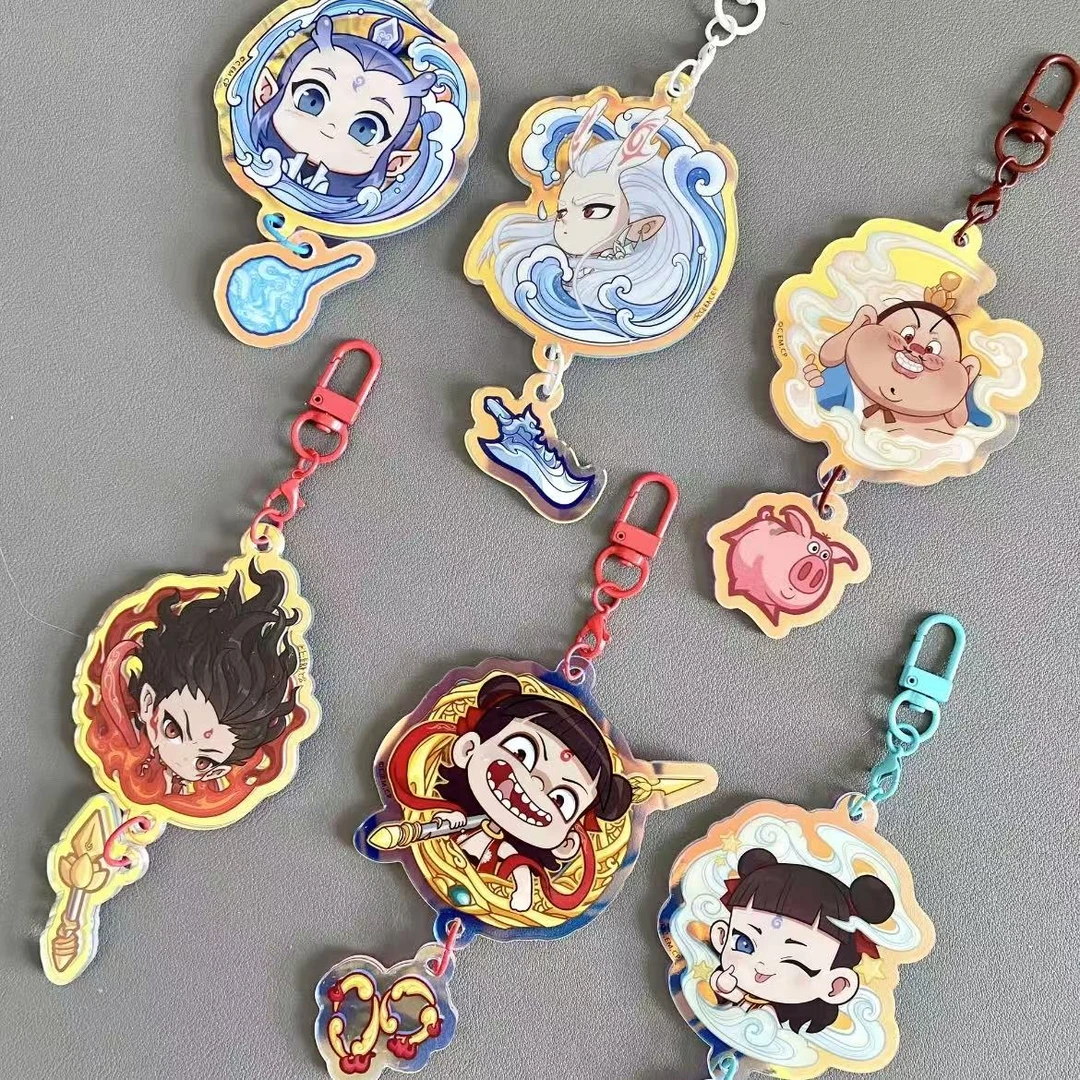 小红书同款哪吒周边哪吒敖丙钥匙扣挂件高颜值同人谷子装饰钥匙扣