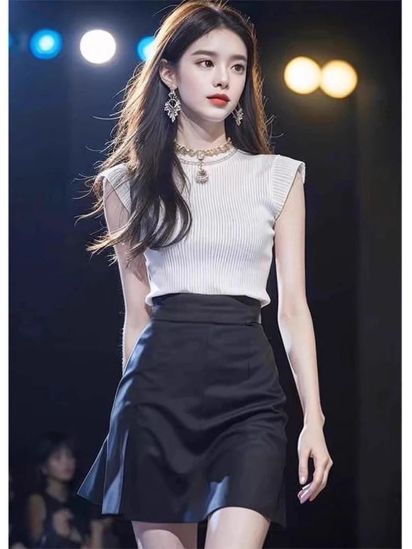 夏装搭配一整套时尚减龄气质轻熟风高端韩系穿搭上衣半身裙套装