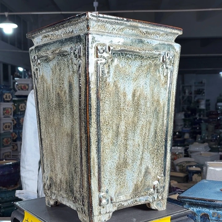 一风堂石湾花盆 内21高41修补痕迹微瑕