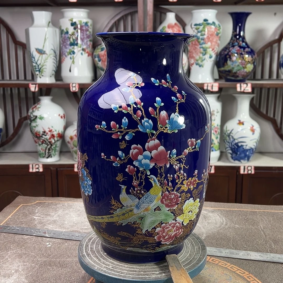 陶摆件景德镇陶瓷大冬景泰蓝