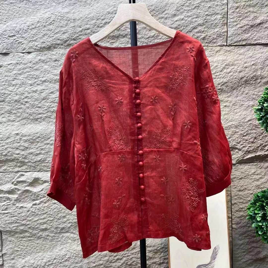 9206款夏季优雅减龄百搭文艺衬衫QZ