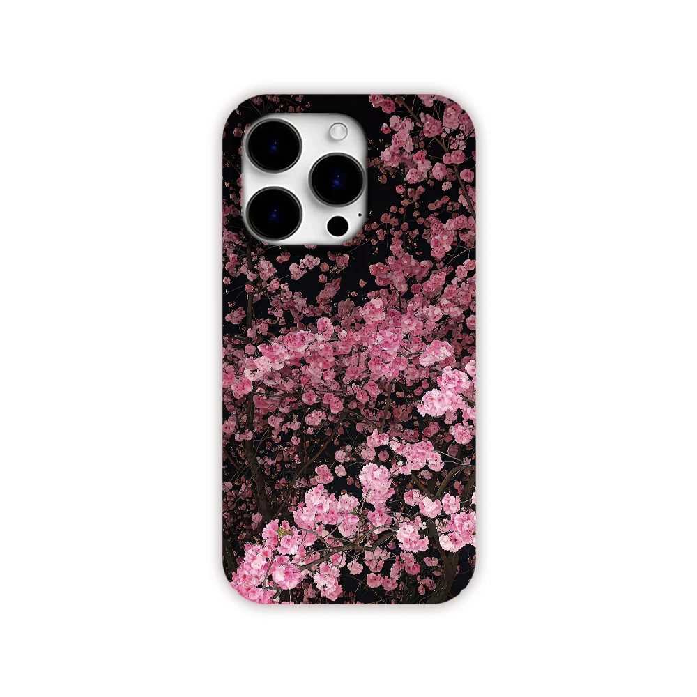 樱花粉玫瑰适用苹果16promax手机壳iPhone15小众14plus个性保护壳