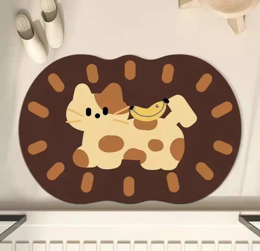 软硅藻泥浴室卫生间吸水吸油防摔地垫脚垫厨房入户卧室地毯松弛感