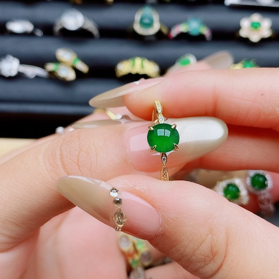 翡翠戒指银S925镶嵌燕*111111