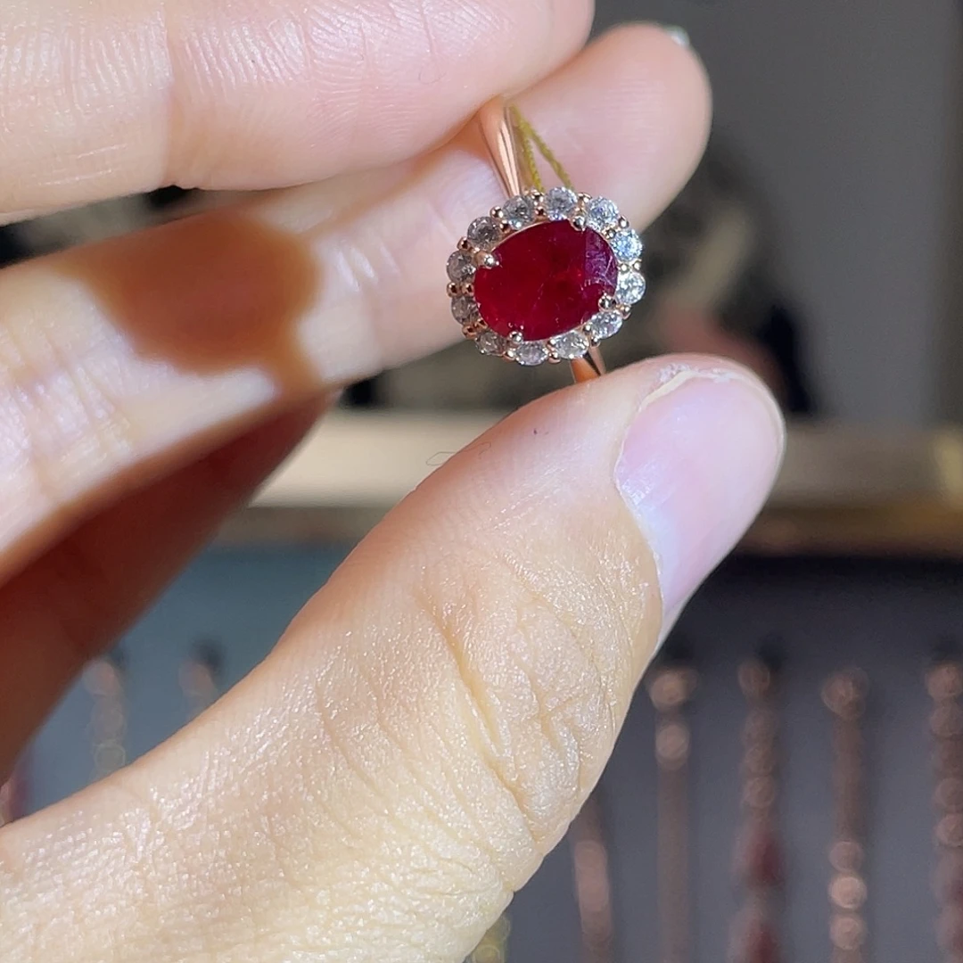 银S925镶嵌红宝石戒指