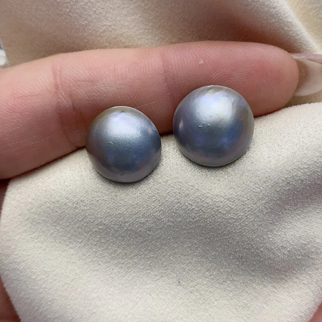 【闪购商品】耳饰银S925镶嵌拼合珍珠（马贝珠）