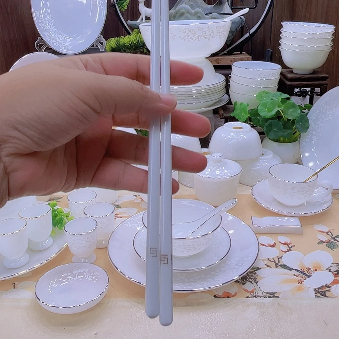 玉瓷景德镇骨瓷筷子10双