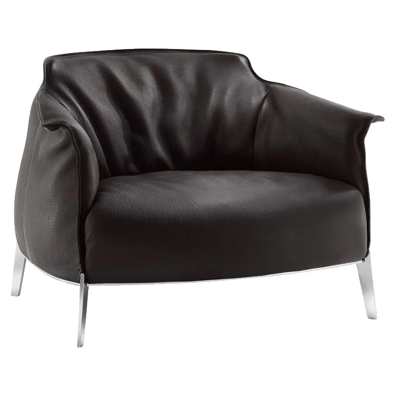 BERLINTON/铂林顿阿基博尔德休闲椅3.0全皮客厅意式极简高端座椅