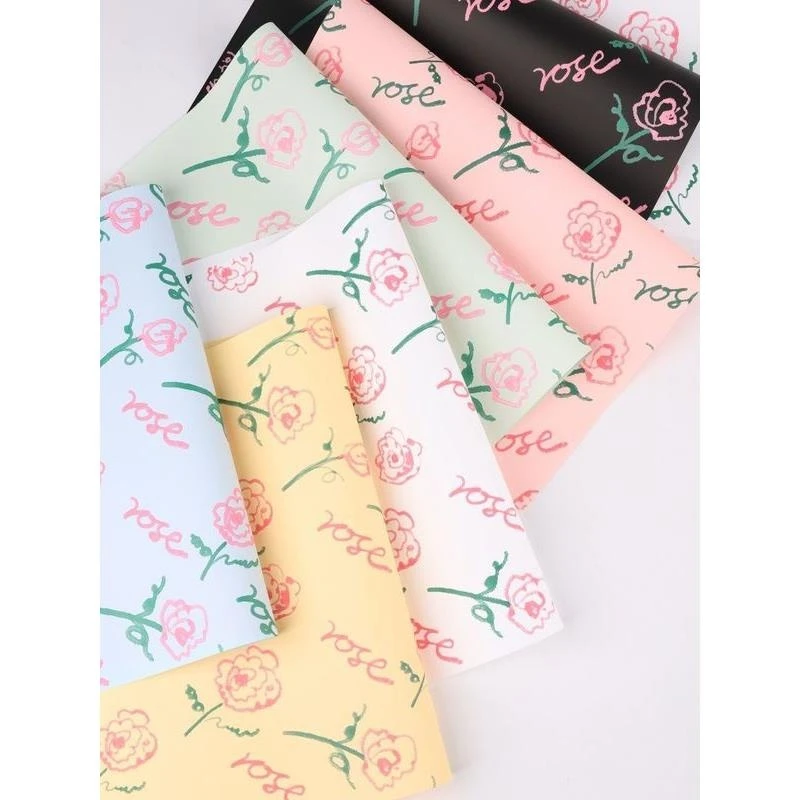 玫瑰玫瑰欧雅纸鲜花花束防水花艺包装纸情人节新款花店包装材料