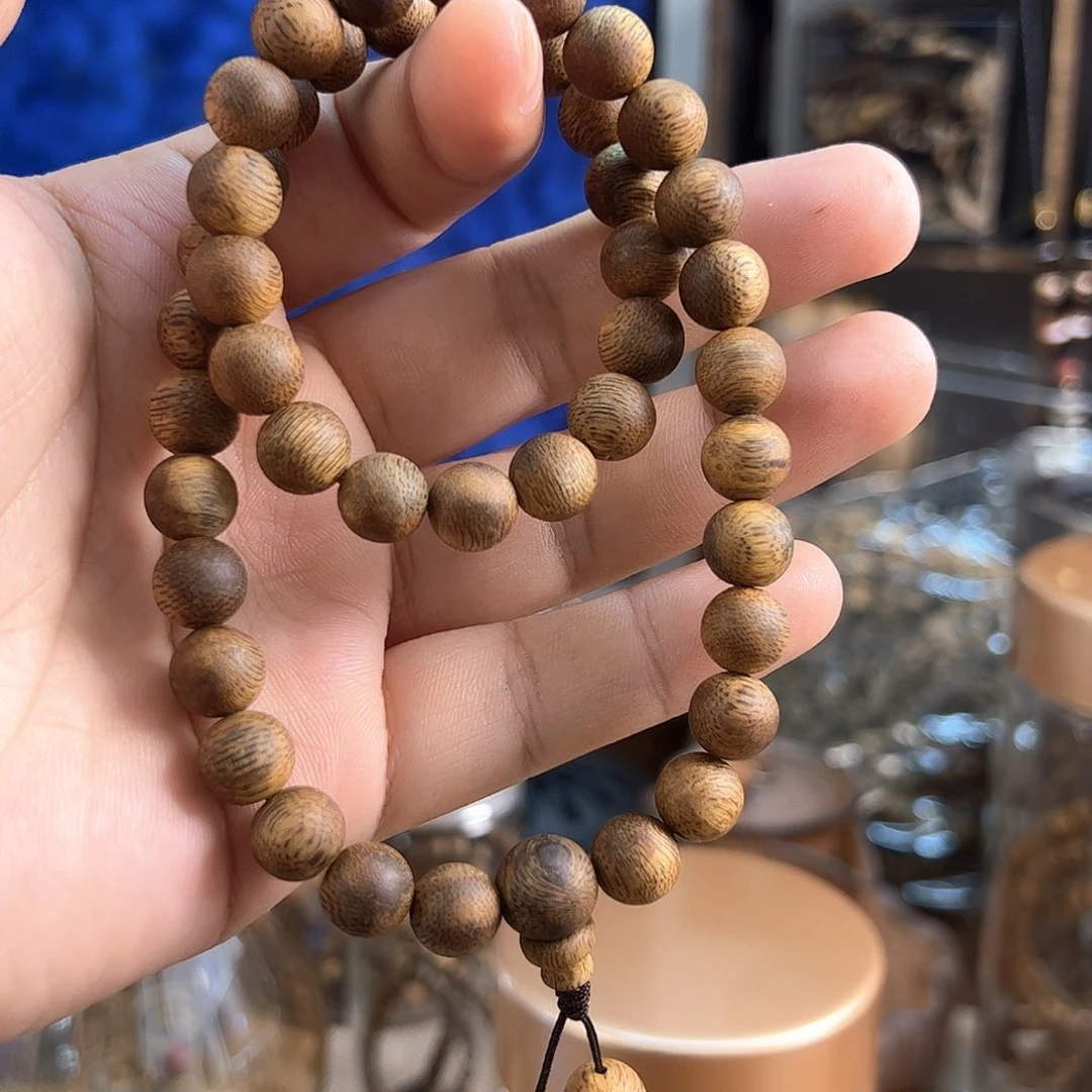 沉香手串双圈9mm圆珠14g