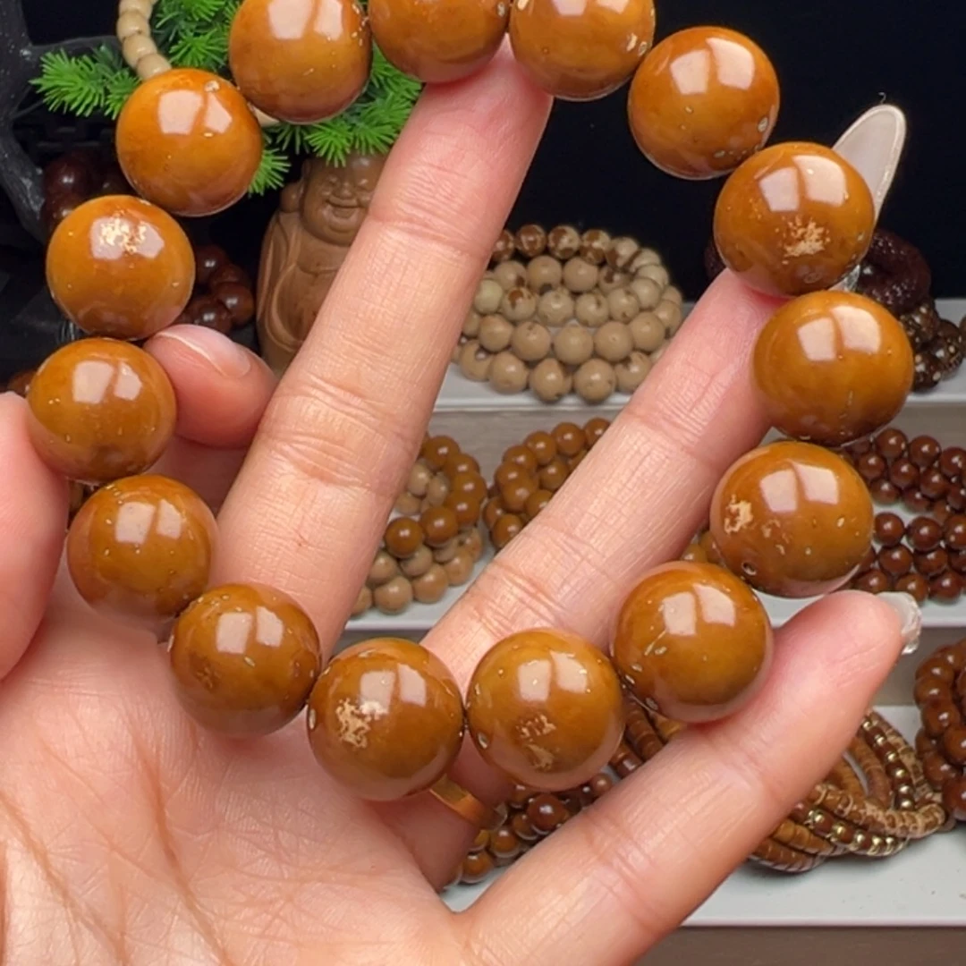 紫金鼠手串卡15半实心光珠 练手款