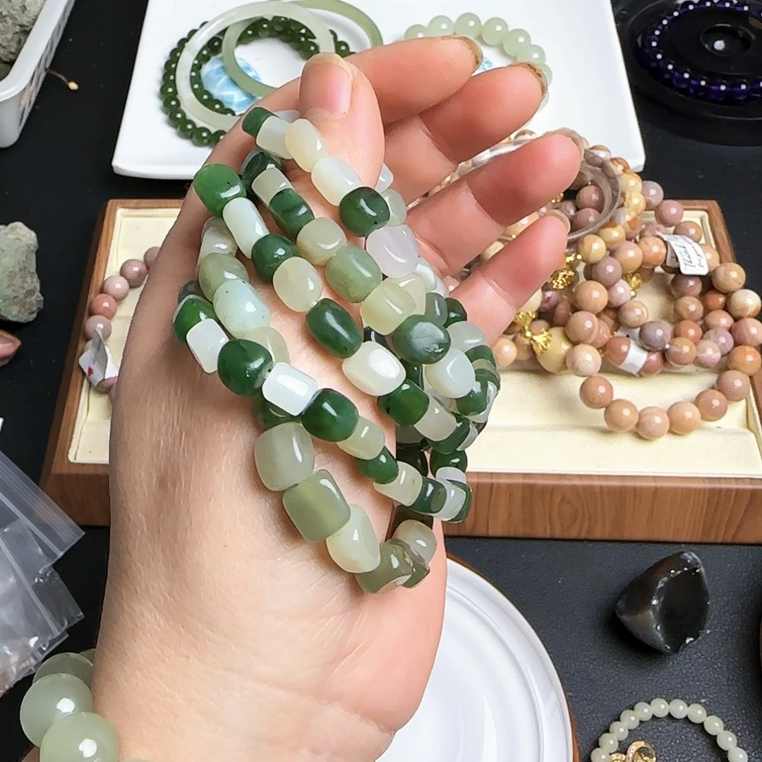 和田玉手链未镶嵌豆**鸭