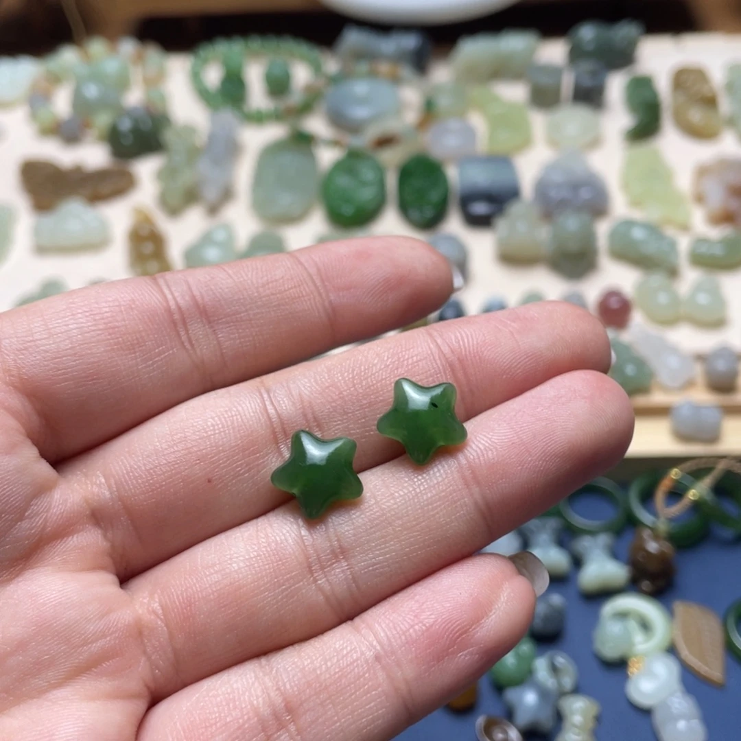 和田玉足银镶嵌吊坠(不含链)一个