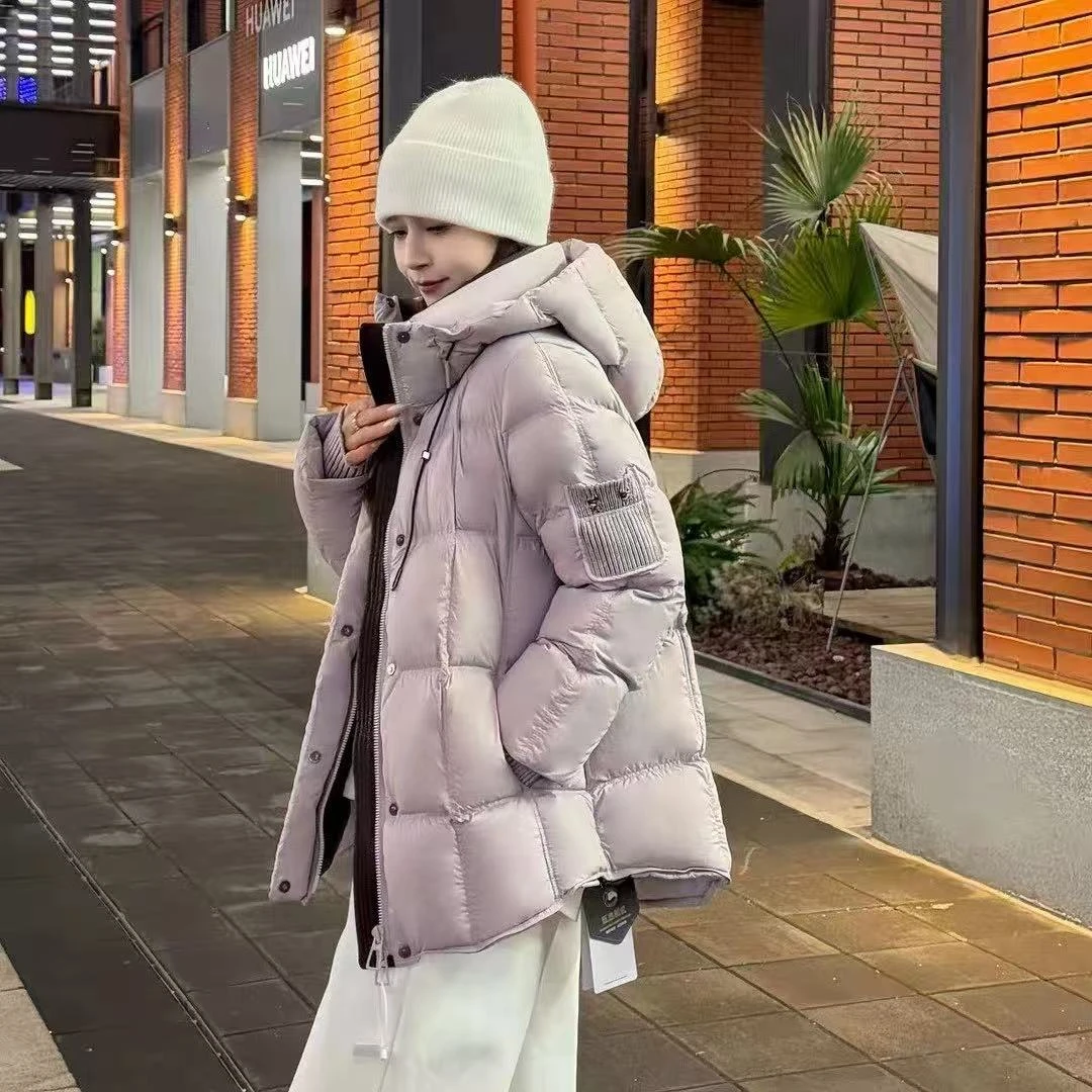 棉服女连帽2025新款欧货时尚加厚宽松棉服冬季加厚连帽外套