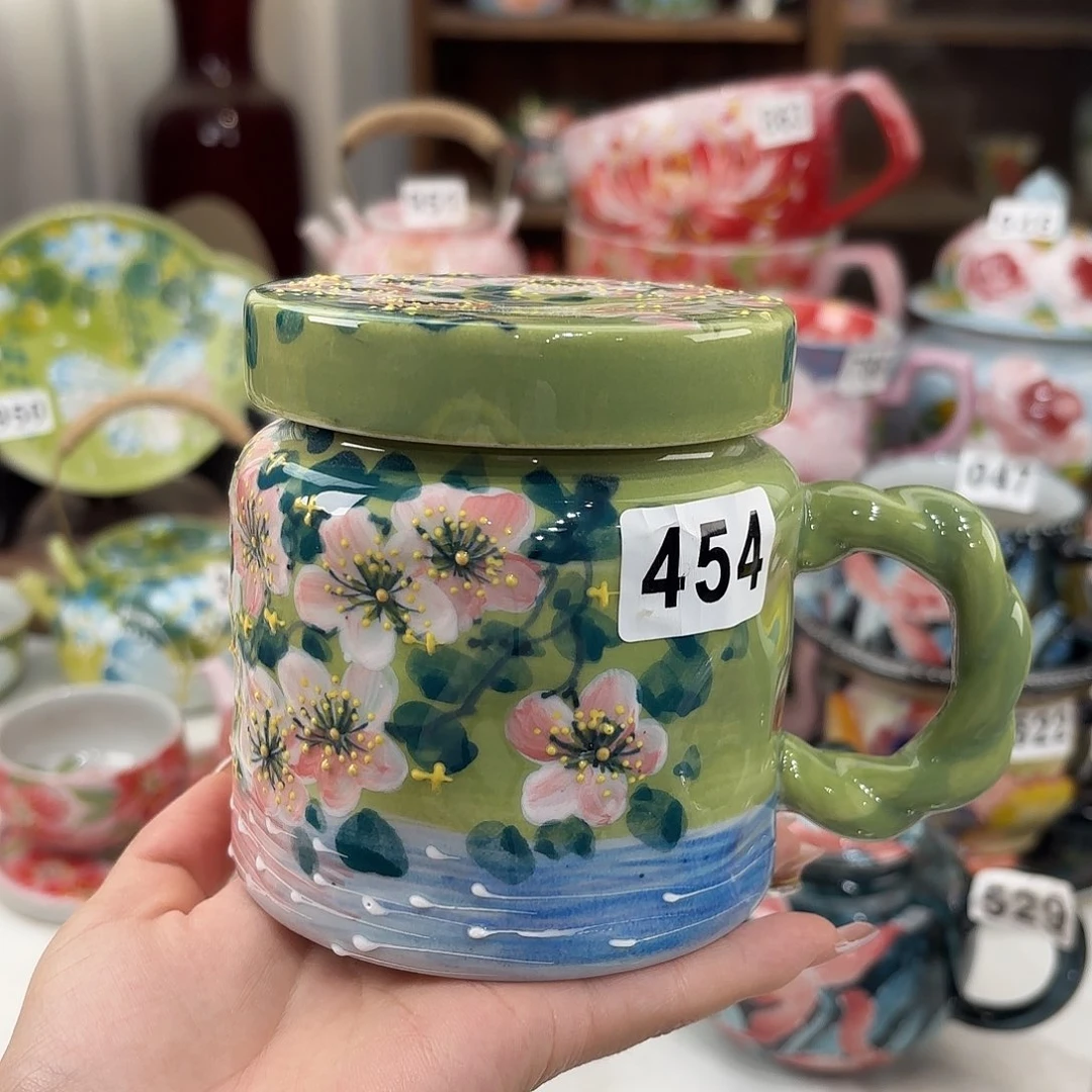 瓷片茉**琪景德镇手绘高温釉下彩陶瓷茶具