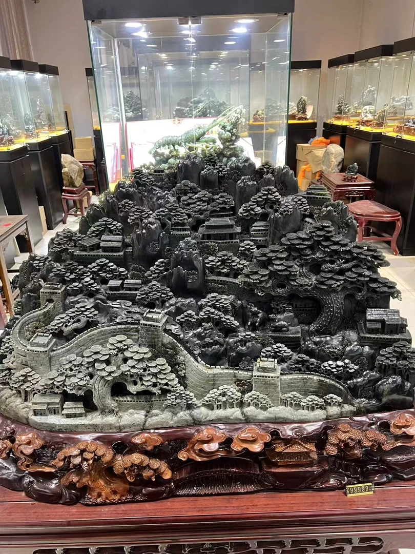 大师工艺大型泰山玉山水摆件