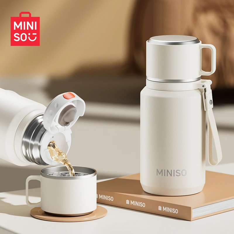 名创优品大容量保温杯学生316L不锈钢便携泡茶女高颜值水杯子新款