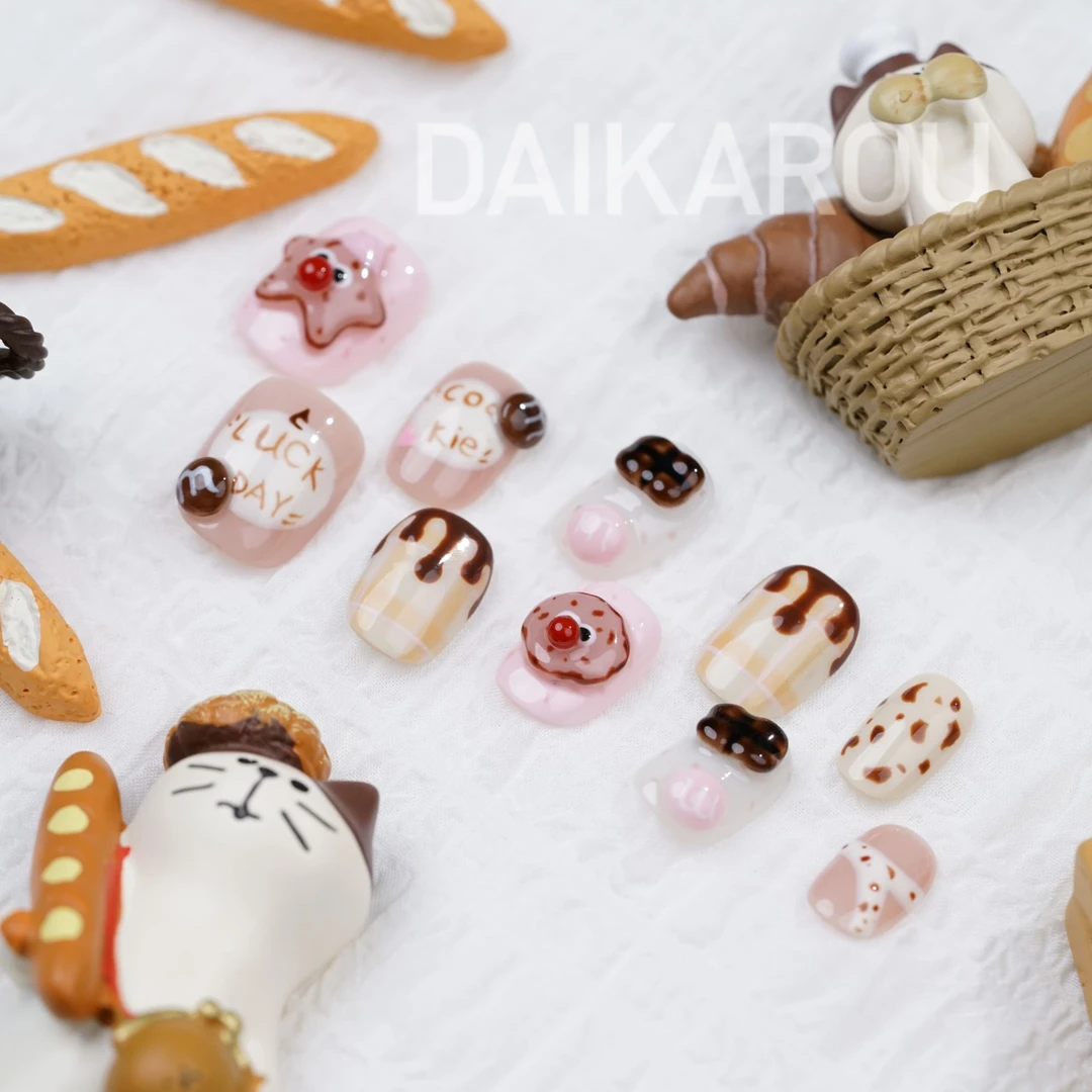 甜口流心 黛卡柔 预售 哇擦么 新甲型 手工穿戴甲10片