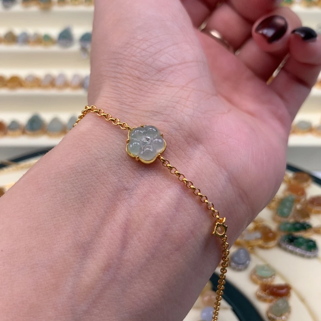 翡翠银S925镶嵌颈饰手链