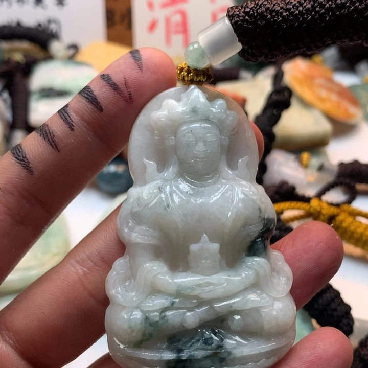 翡翠未镶嵌颈饰保真天然a货翡翠