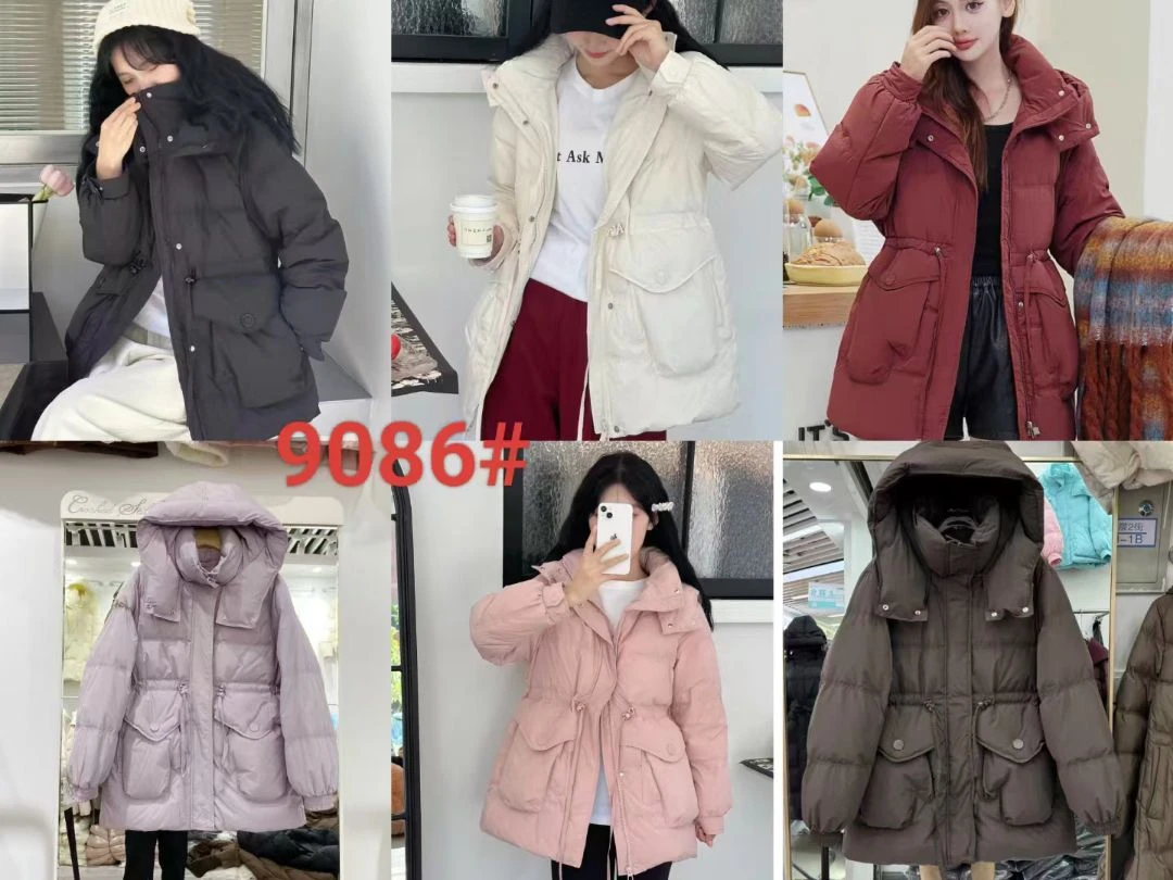 9086韩版糖果色轻薄棉服女外套