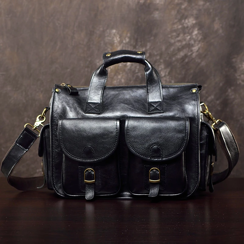 真皮男包牛皮公文包商务手提包电脑包休闲单肩斜挎包大容量欧美潮