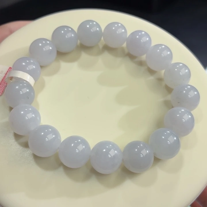 翡翠未镶嵌手链冰胶浅紫洒金卡12