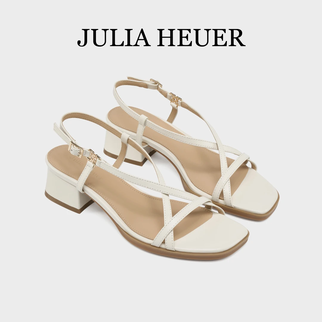 朱莉亚丨JULIA HEUER法式夏季中跟百搭时尚舒适绑带罗马凉鞋2478