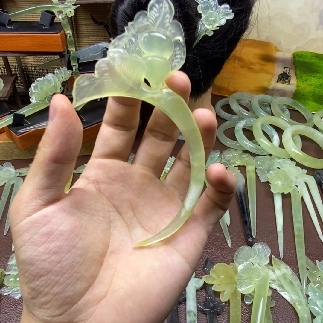 未镶嵌蛇纹石玉发饰