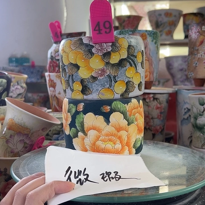 满38包邮 景德镇幸运花盆