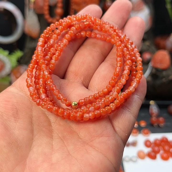 南红玛瑙未镶嵌手串冰飘多圈