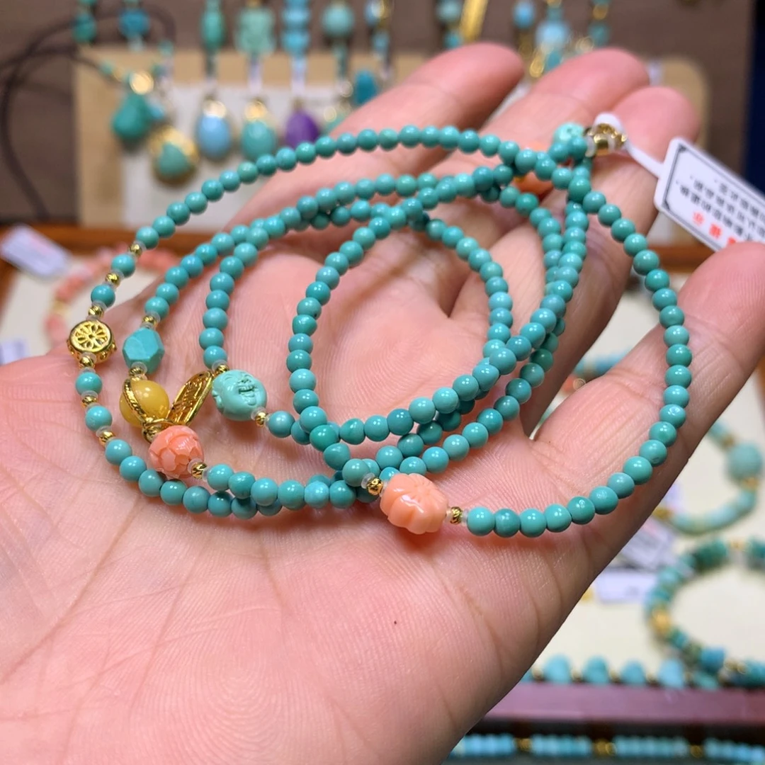 绿松石18K金镶嵌项链