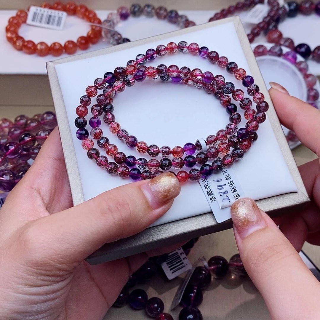 未镶嵌手串水晶黑加侖超七多圈5m