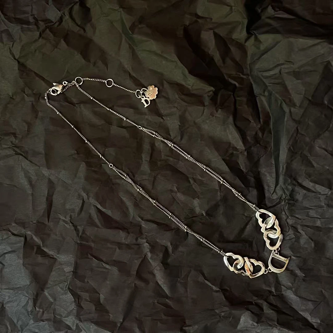 95新 DIOR/迪奥 花绮二店/Dior迪奥爱心环扣项链/95新