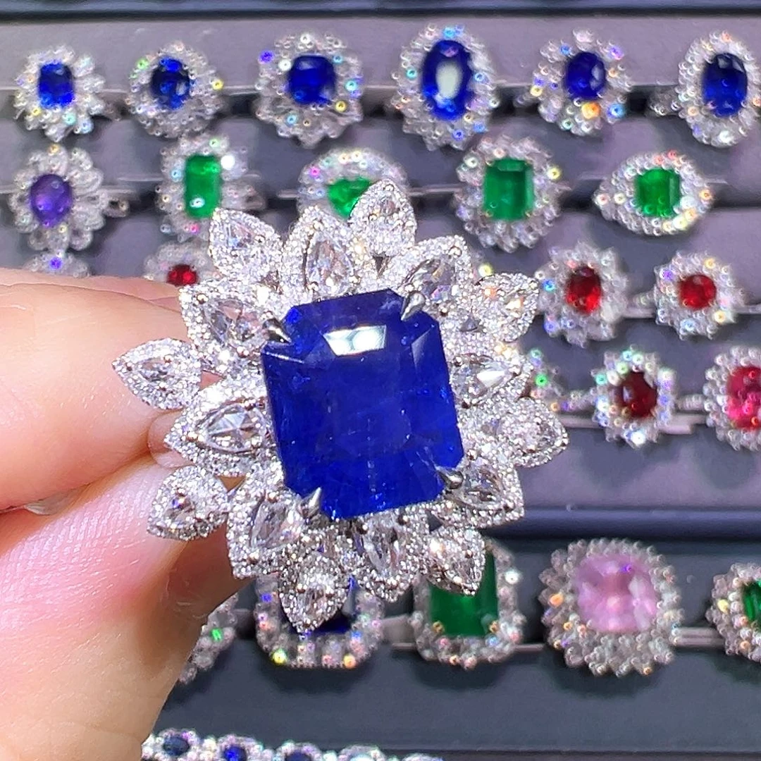 AIGS皇家蓝蓝宝石18K金镶嵌4.87ct