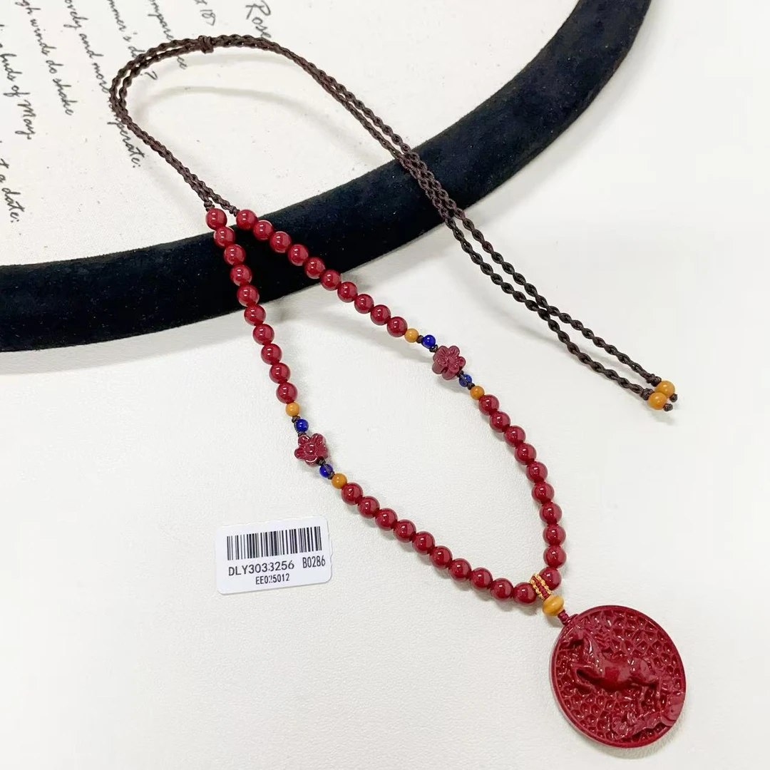 链子925银 k76典仑【一马当先项链】圆盘精编绳抽拉调节毛衣链